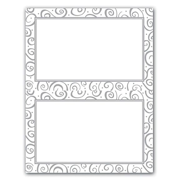 NWT 48 Gartner Studios 2-Up Invitations Silver Swirl 5.5" x 8.5" Anniversary - Picture 1 of 6